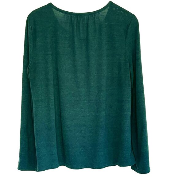 Old Navy Peasant Top sz M Trumpet Sleeves Dark Forest Fairy Grunge Cottagecore - Picture 2 of 8